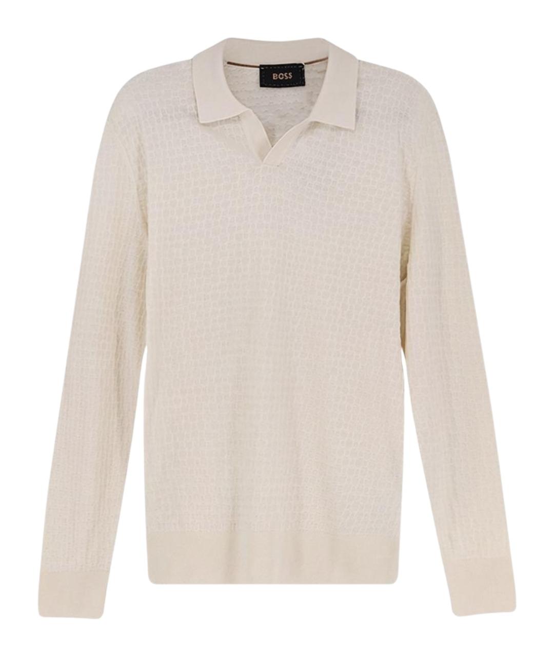 HUGO BOSS Бежевое поло с длинным рукавом, фото 1
