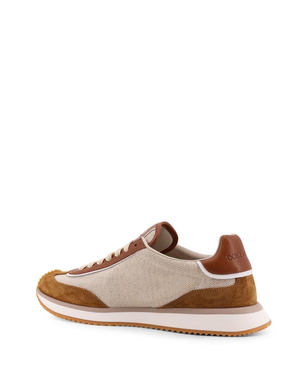 DOLCE&GABBANA Бежевые текстильные низкие кроссовки / кеды, фото 3