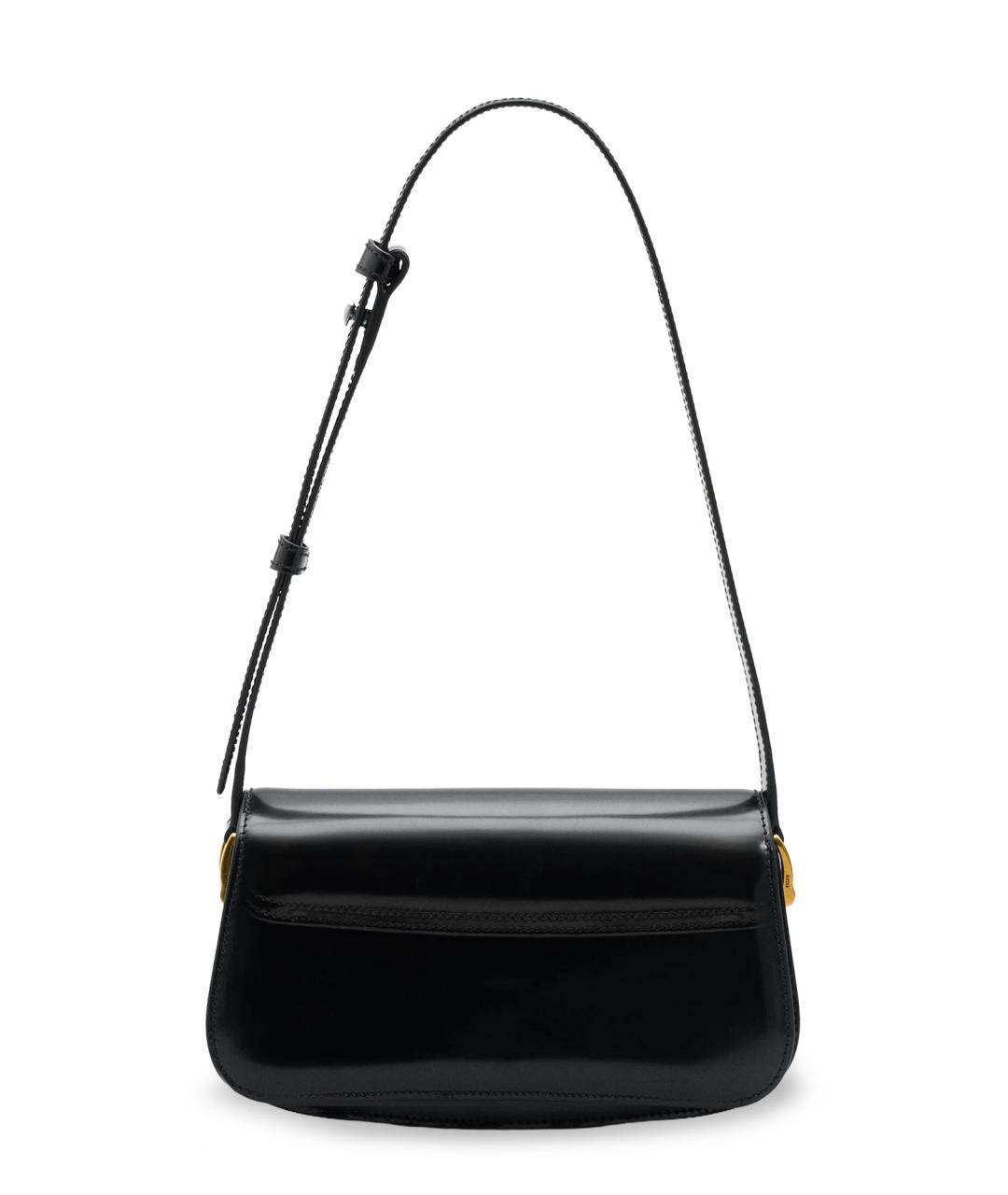 Ami Paris Черная кожаная сумка через плечо, фото 2
