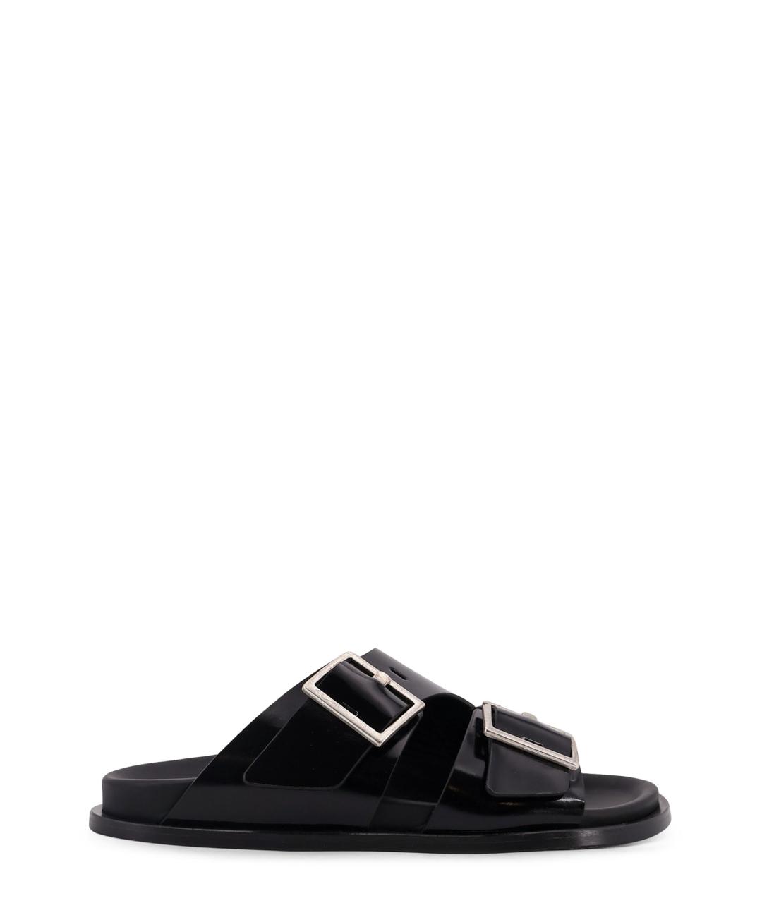 ALOHAS Черные кожаные сандалии, фото 1
