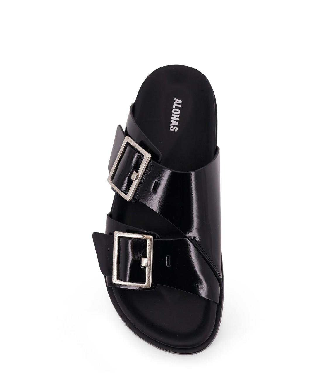 ALOHAS Черные кожаные сандалии, фото 4