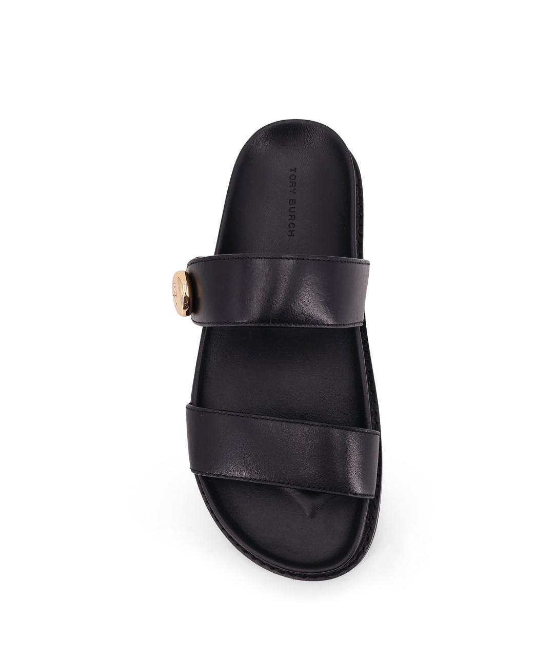 TORY BURCH Черные кожаные сандалии, фото 5