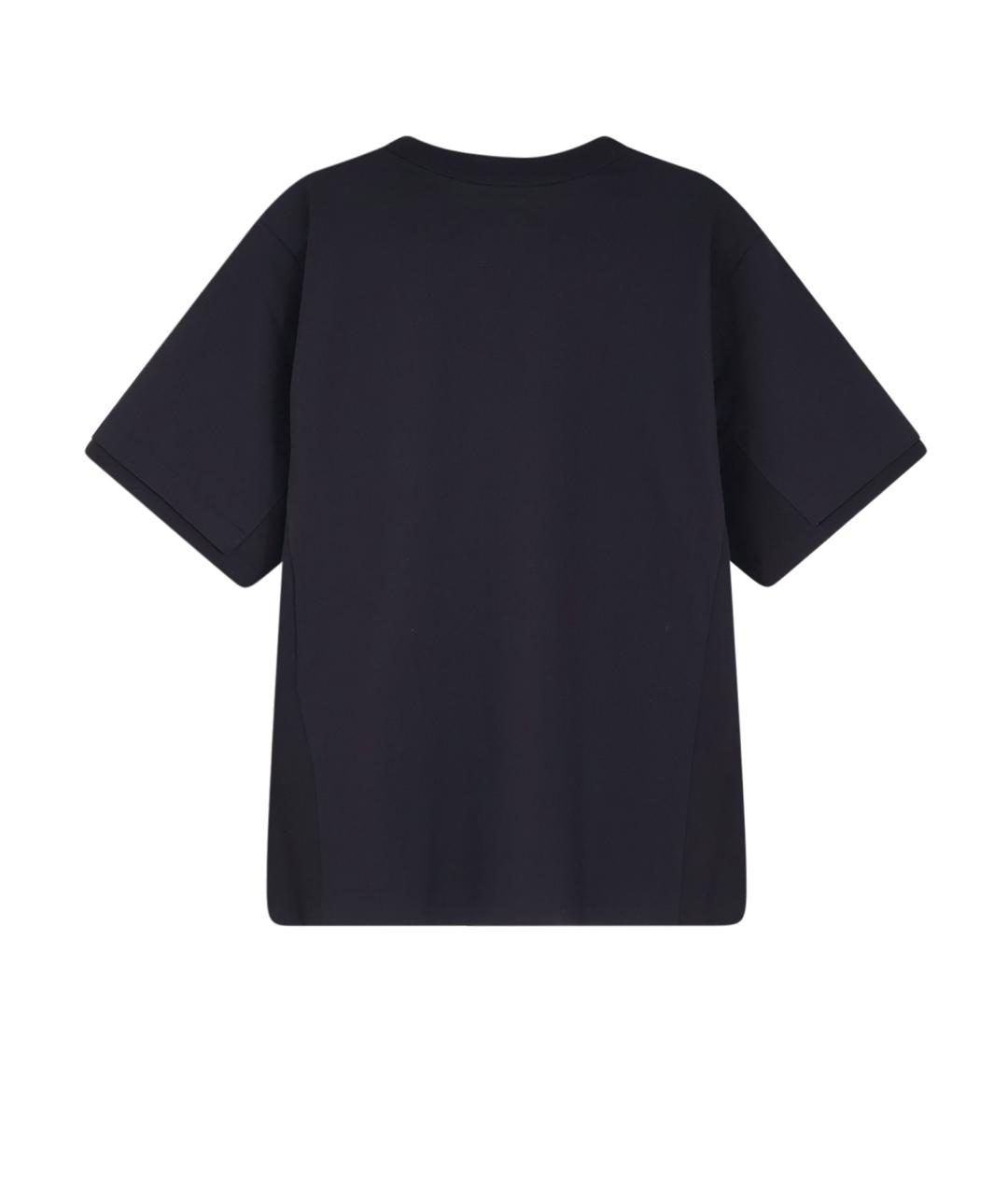 SACAI Черная хлопковая футболка, фото 2