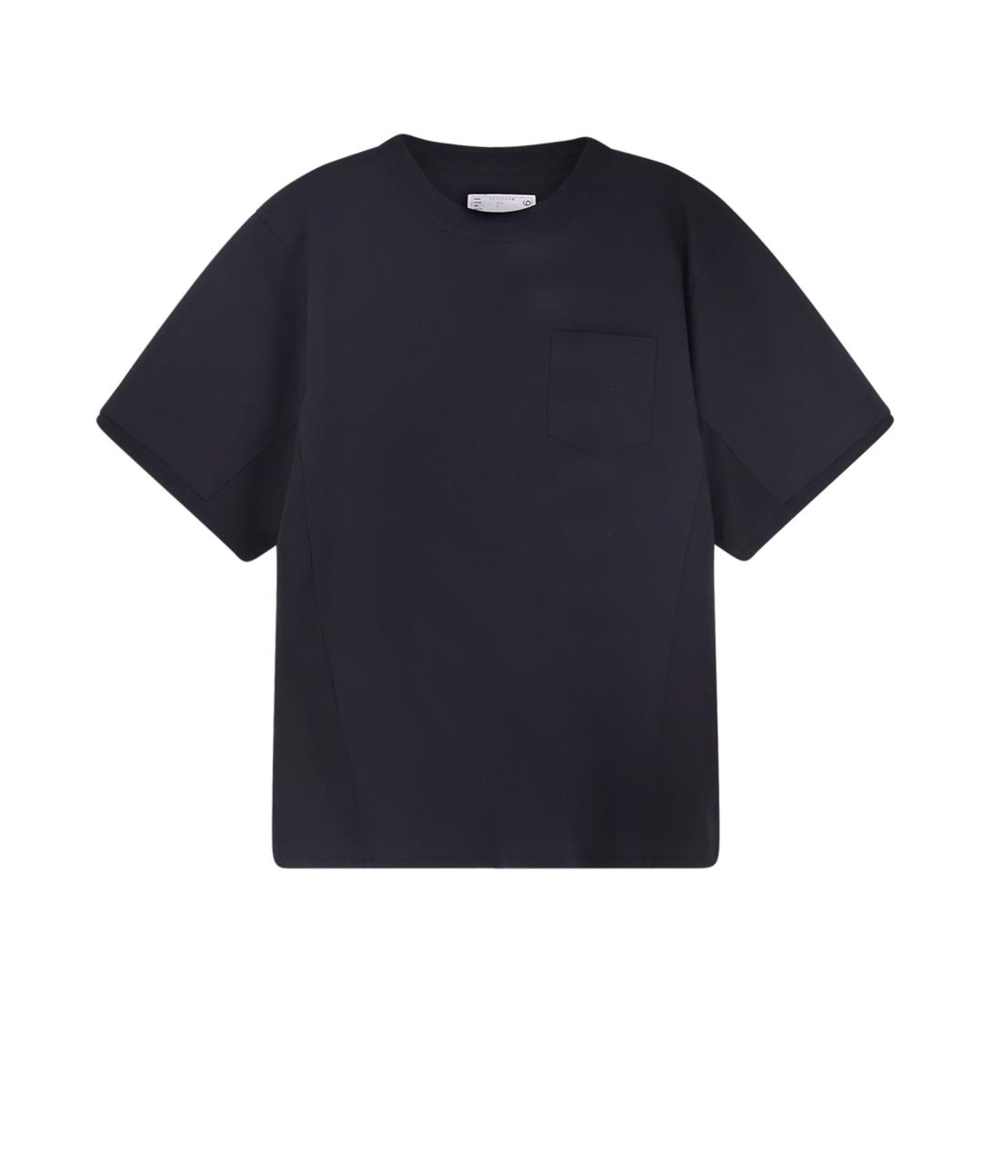 SACAI Черная хлопковая футболка, фото 1