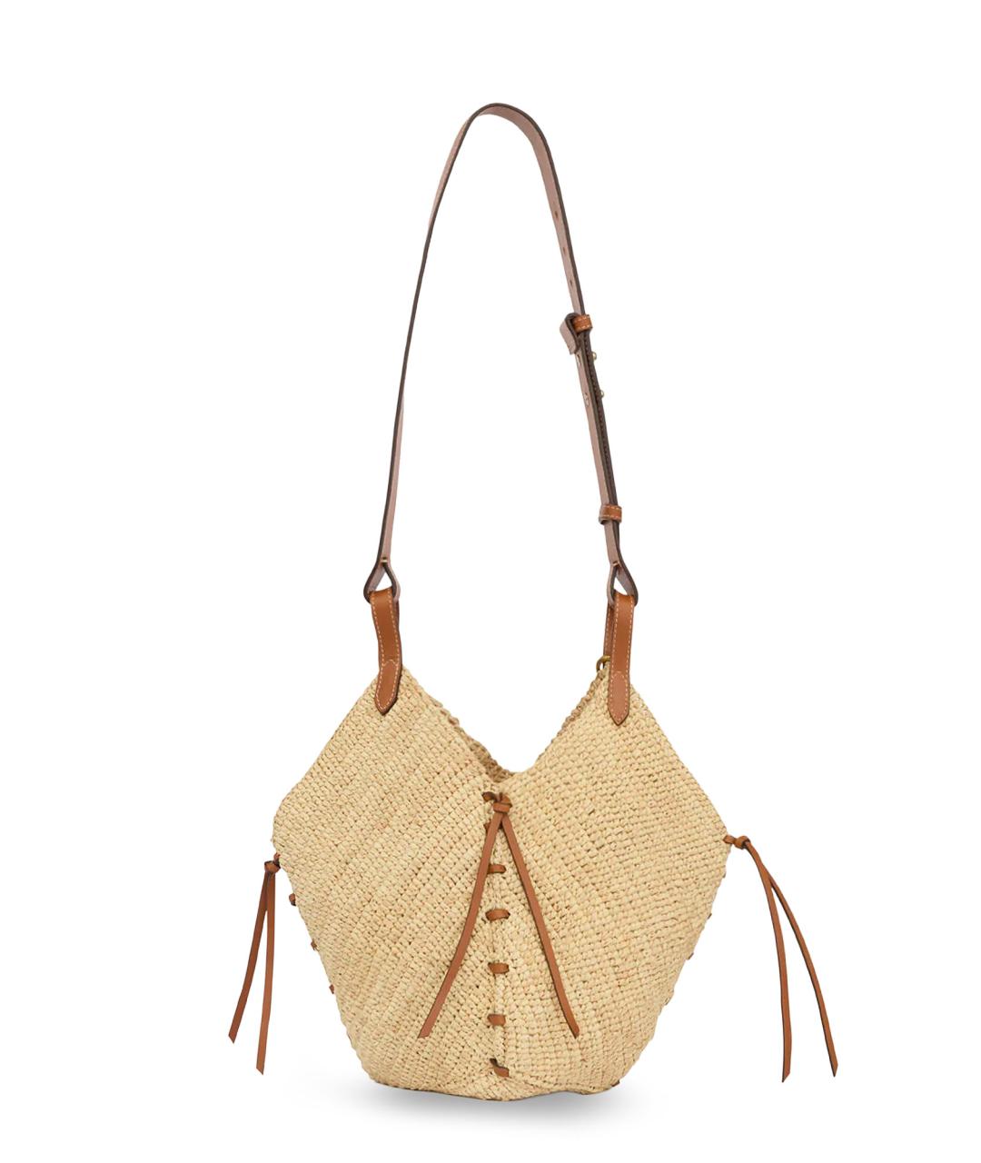 ISABEL MARANT Бежевая пелетеная сумка через плечо, фото 2