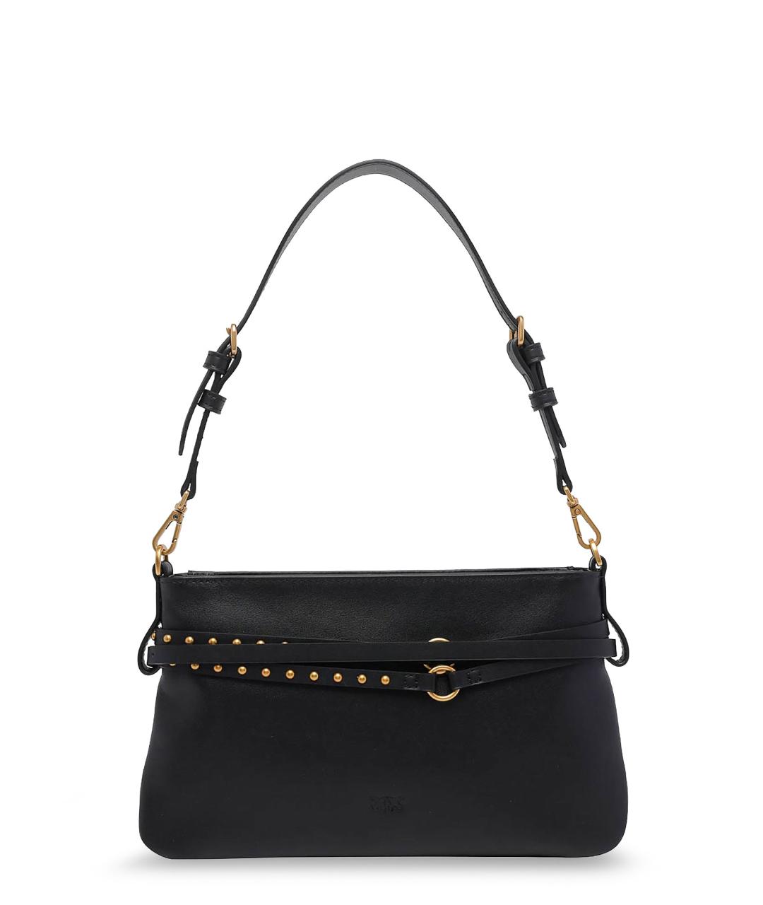 PINKO Черная кожаная сумка через плечо, фото 2