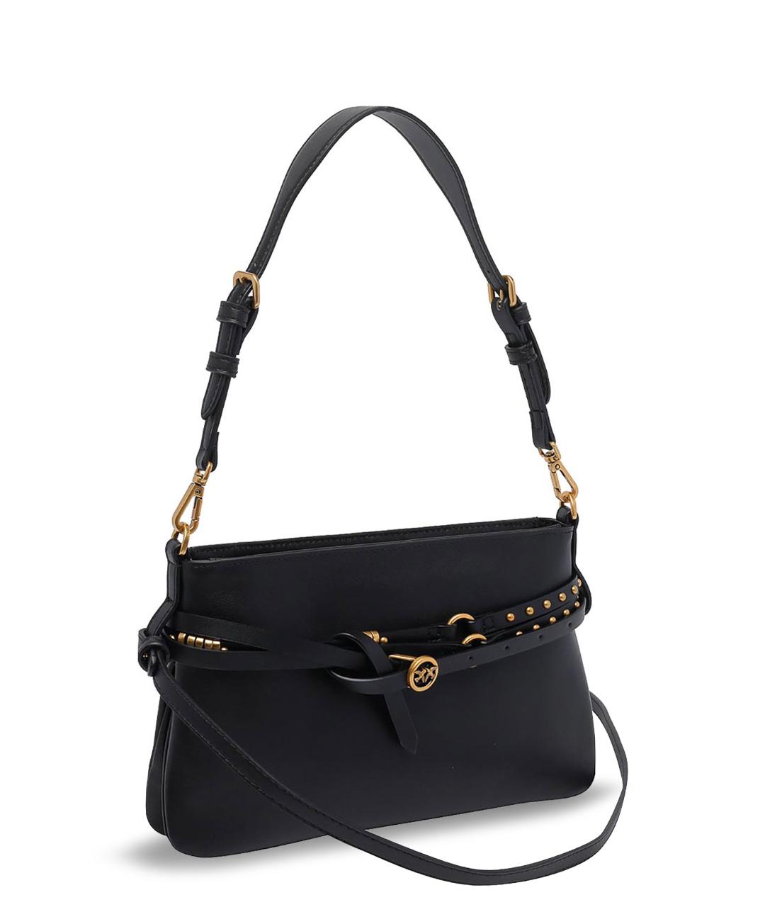 PINKO Черная кожаная сумка через плечо, фото 3