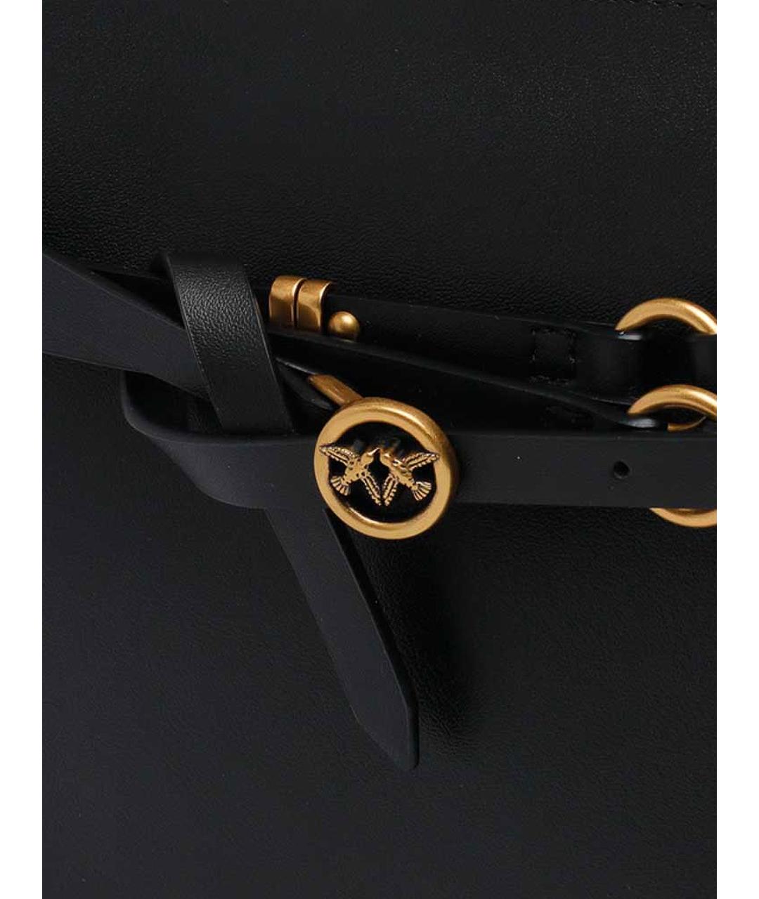 PINKO Черная кожаная сумка через плечо, фото 4