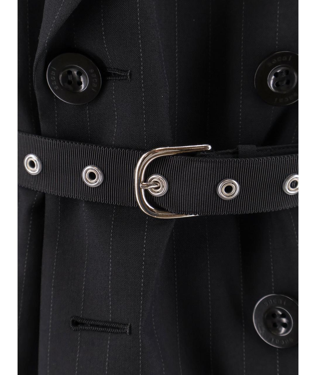 SACAI Черный полиэстеровый жакет/пиджак, фото 3