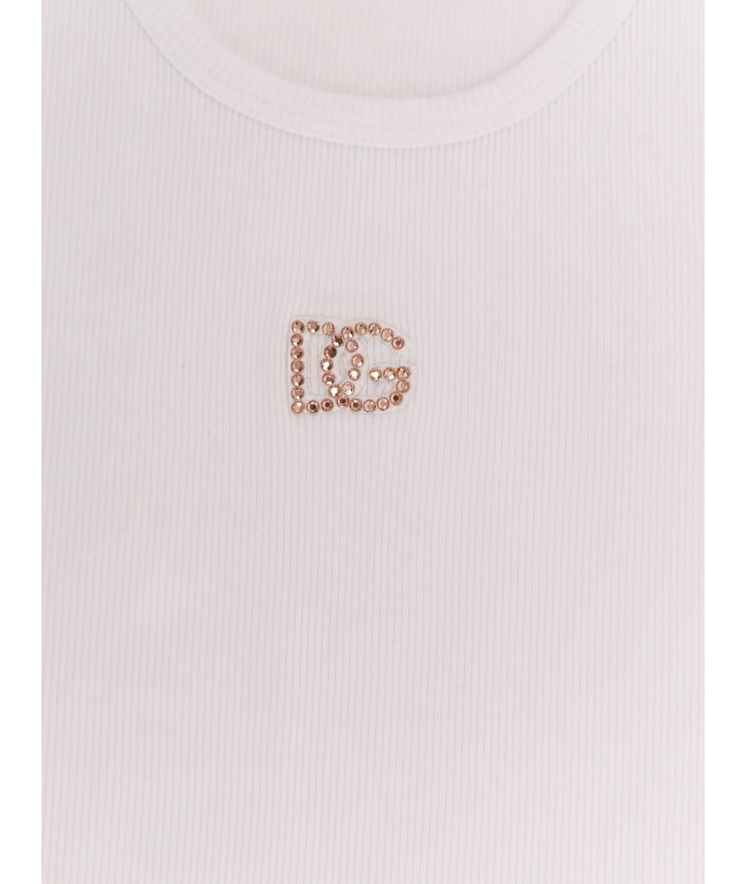 DOLCE&GABBANA Белая хлопковая майка, фото 3