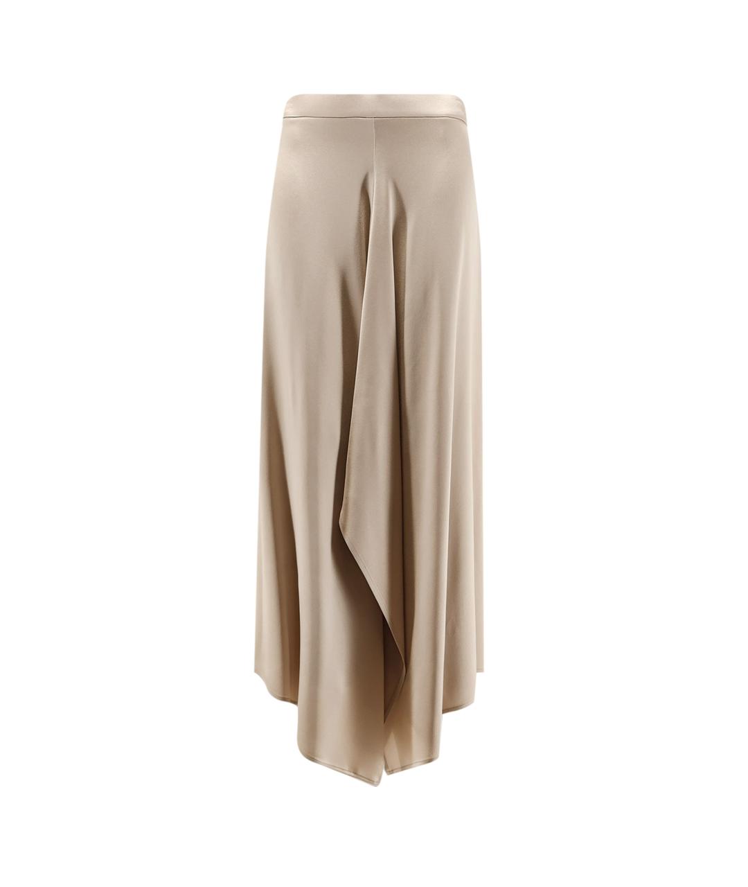 ALYSI Бежевая ацетатная юбка миди, фото 1