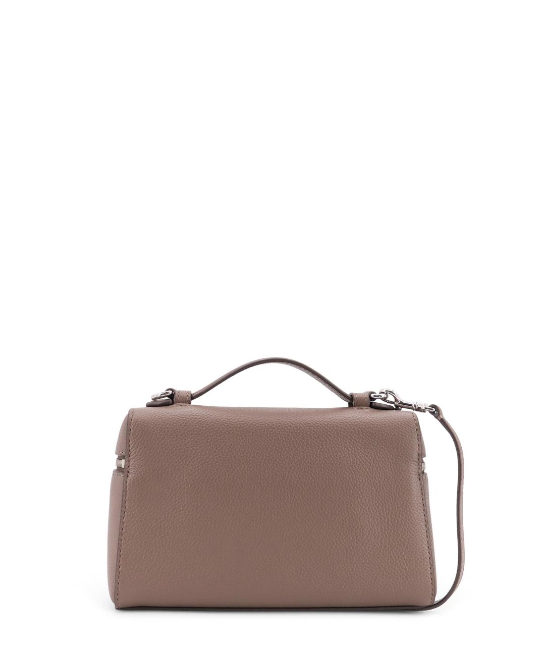 TORY BURCH Бежевая кожаная сумка с короткими ручками, фото 2