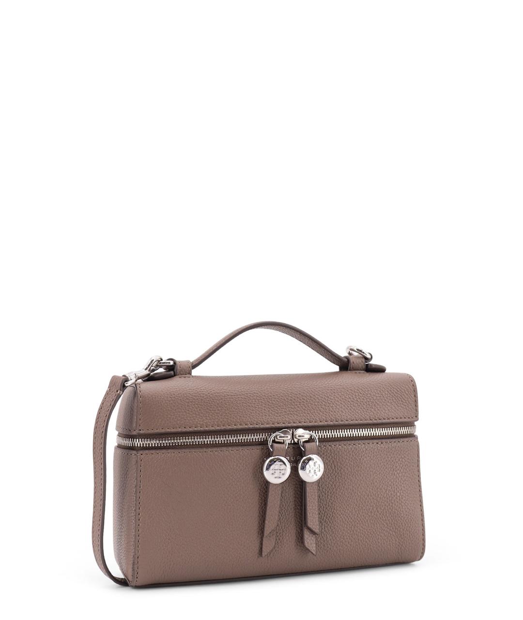 TORY BURCH Бежевая кожаная сумка с короткими ручками, фото 3