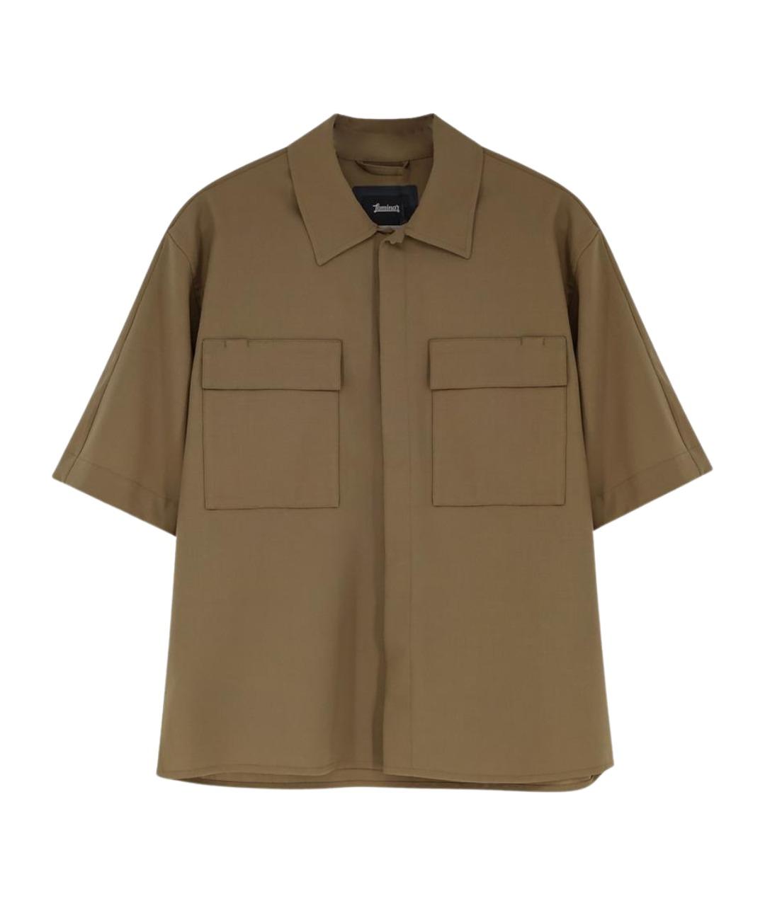 LAMINAR Хаки шерстяная кэжуал рубашка, фото 1