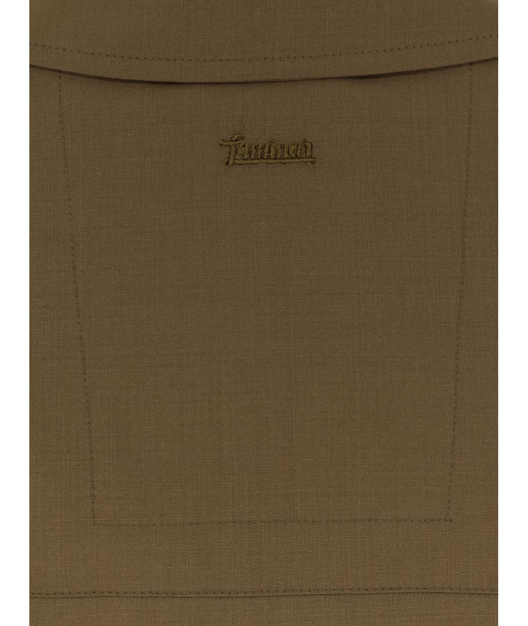 LAMINAR Хаки шерстяная кэжуал рубашка, фото 3