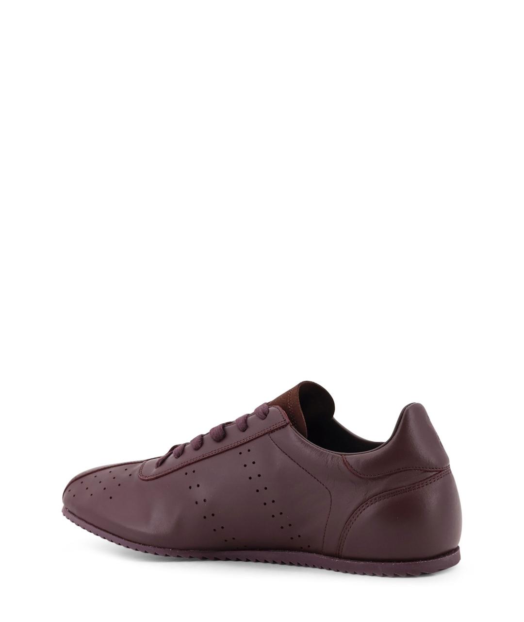 Ami Paris Бордовые кожаные низкие кроссовки / кеды, фото 3