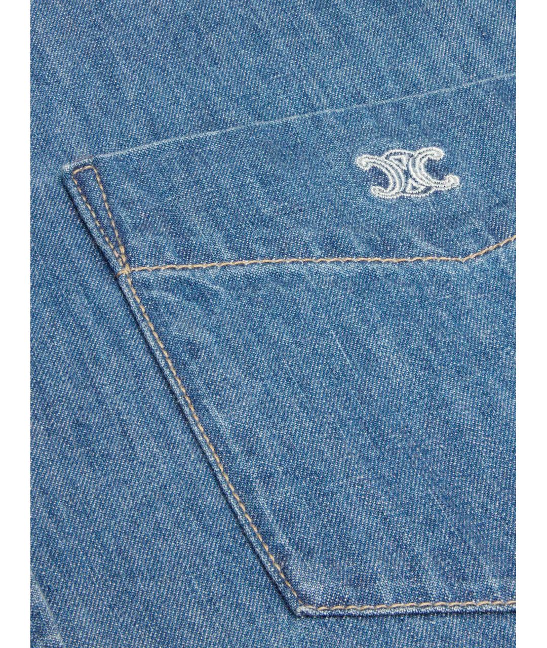 CELINE Синяя хлопковая кэжуал рубашка, фото 3