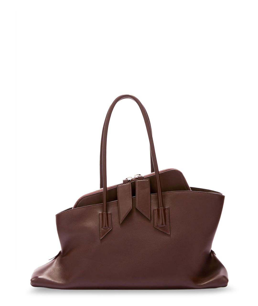 THE ATTICO Коричневая кожаная сумка тоут, фото 2