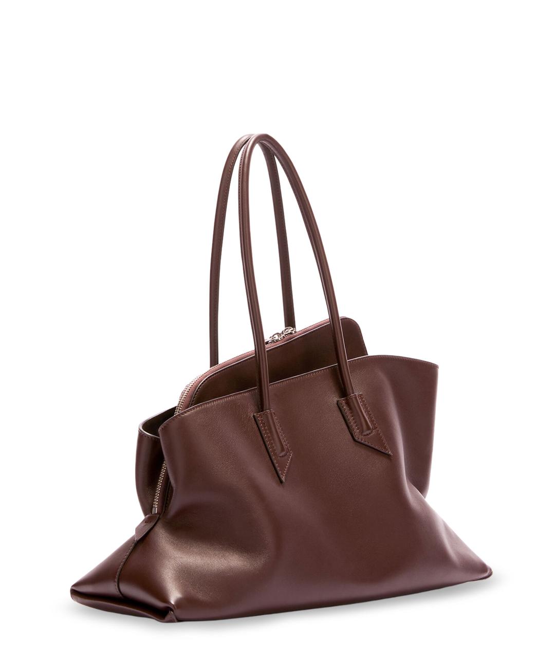 THE ATTICO Коричневая кожаная сумка тоут, фото 3