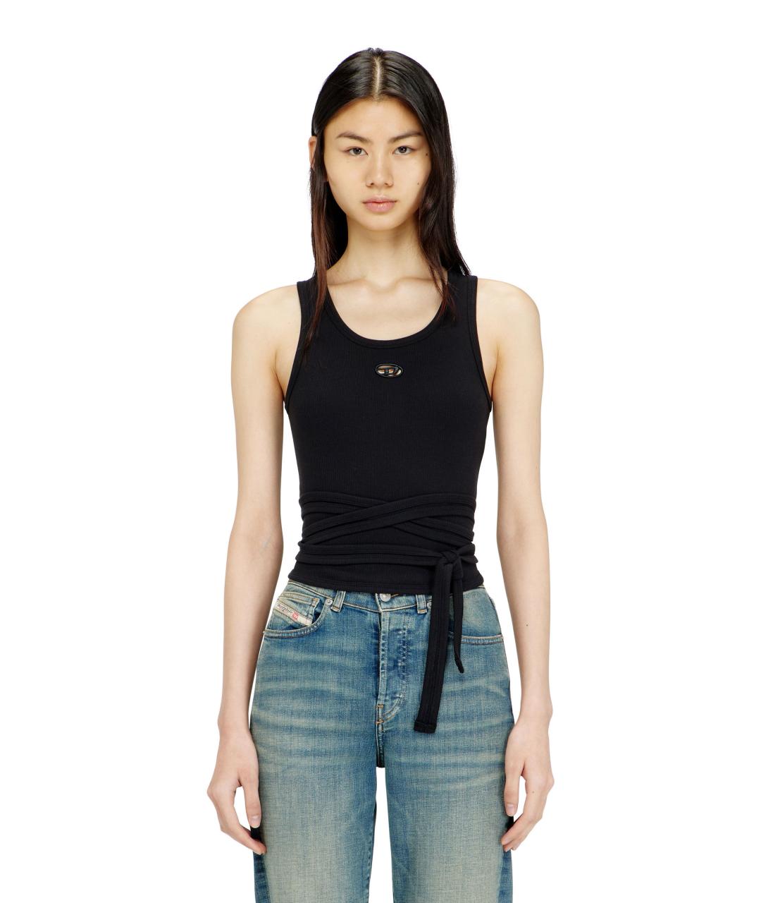 DIESEL Черная хлопковая майка, фото 2