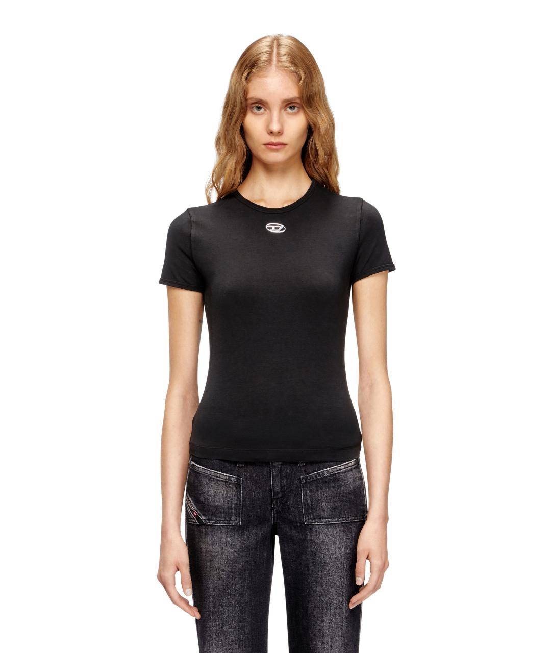 DIESEL Черная хлопковая футболка, фото 2