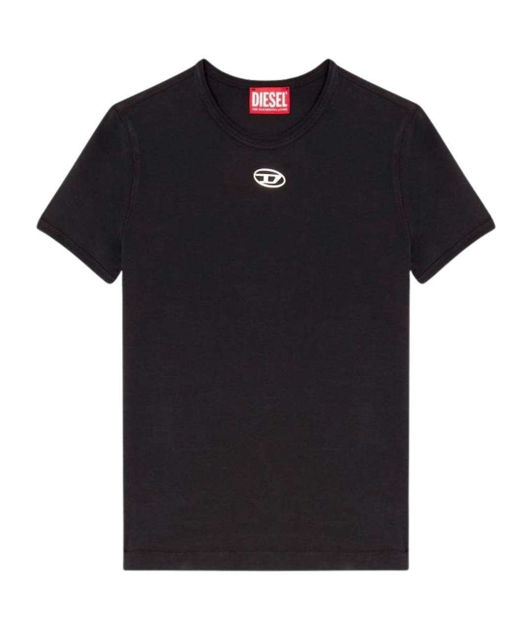 DIESEL Черная хлопковая футболка, фото 1