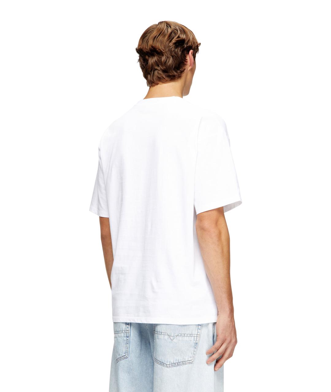 DIESEL Белая хлопковая футболка, фото 3