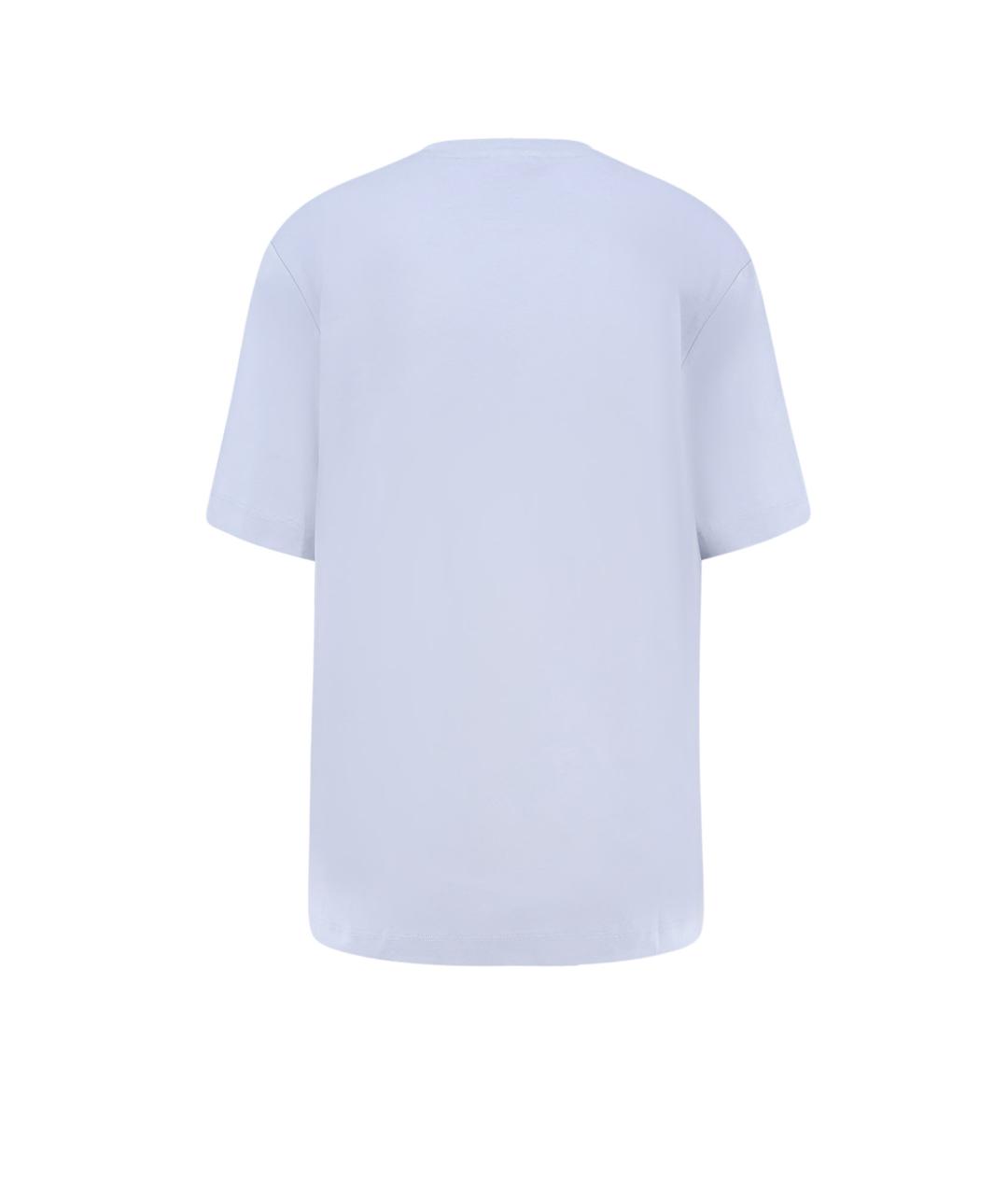 PINKO Голубая хлопковая футболка, фото 2