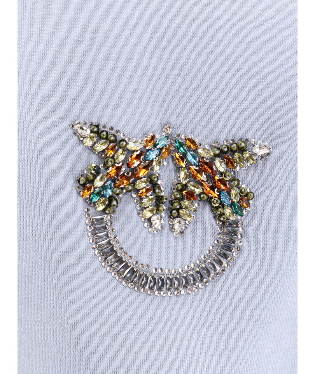 PINKO Голубая хлопковая футболка, фото 3