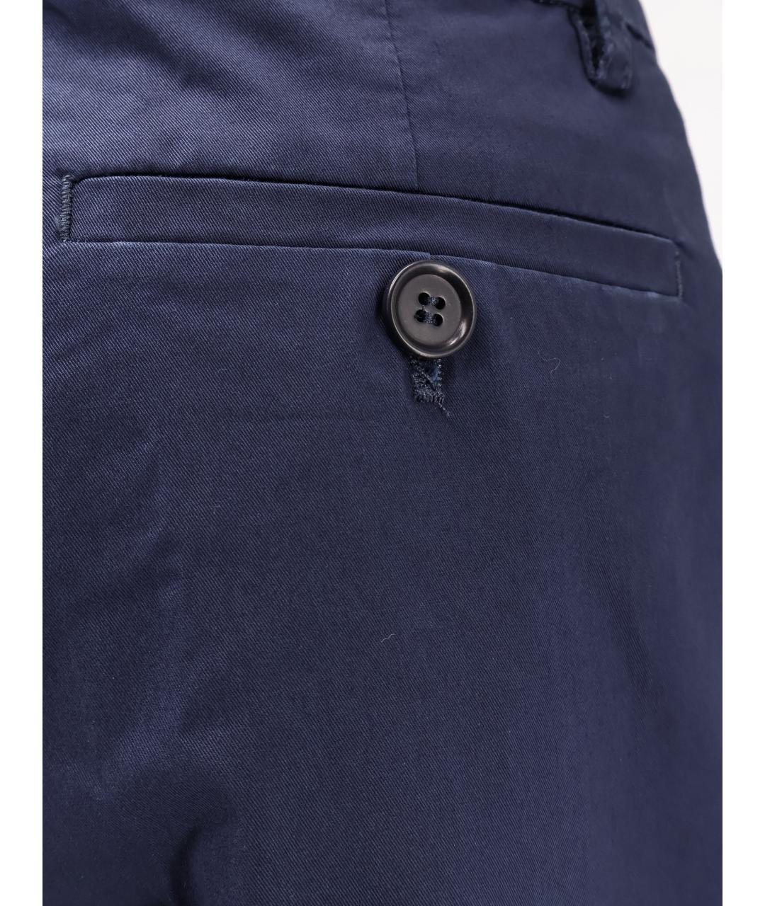 ASPESI Синие хлопковые прямые брюки, фото 3