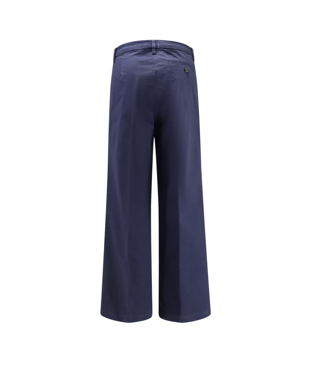 ASPESI Синие хлопковые прямые брюки, фото 2