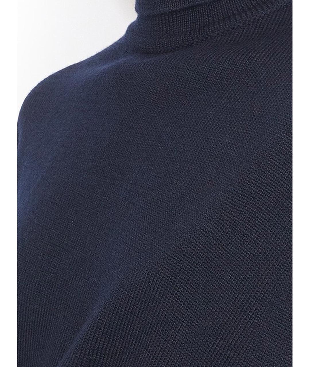 ALAIA Темно-синее шерстяное коктейльное платье, фото 3