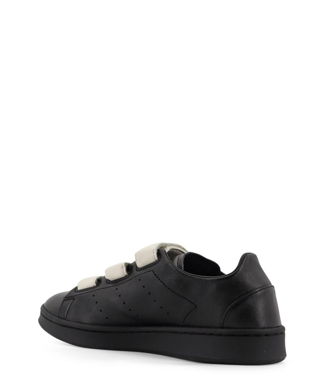 Y-3 Черные кожаные низкие кроссовки / кеды, фото 3