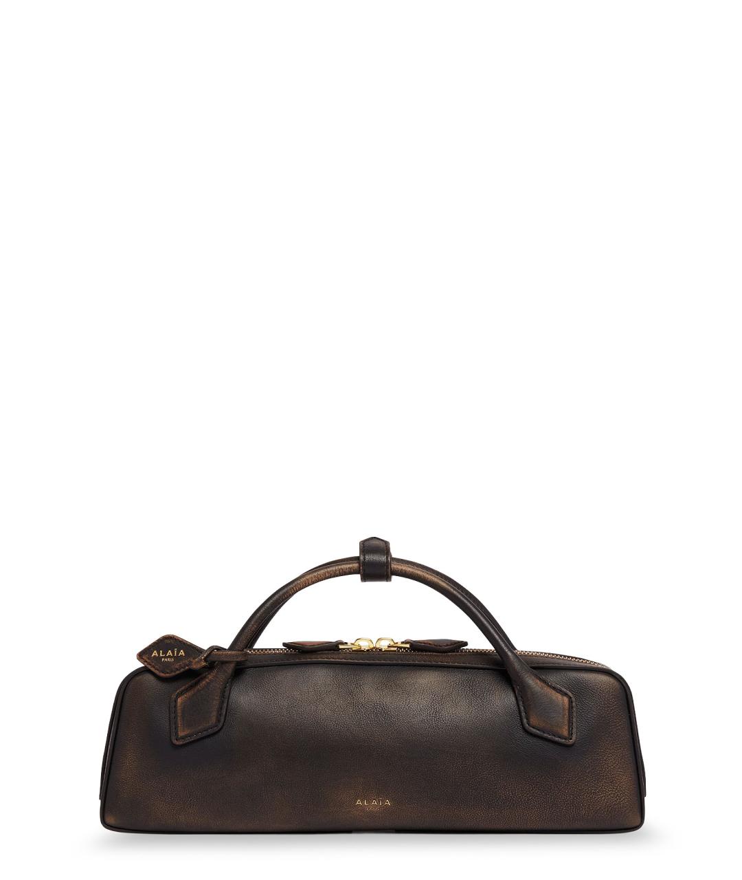 ALAIA Коричневая кожаная сумка с короткими ручками, фото 1
