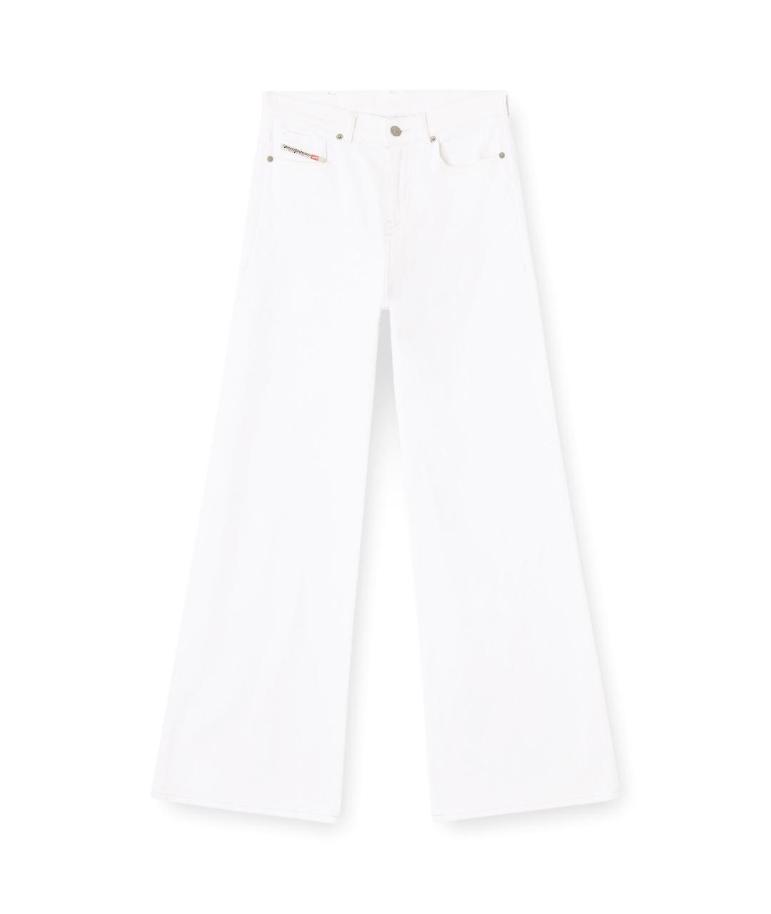 DIESEL Белые хлопковые прямые джинсы, фото 1