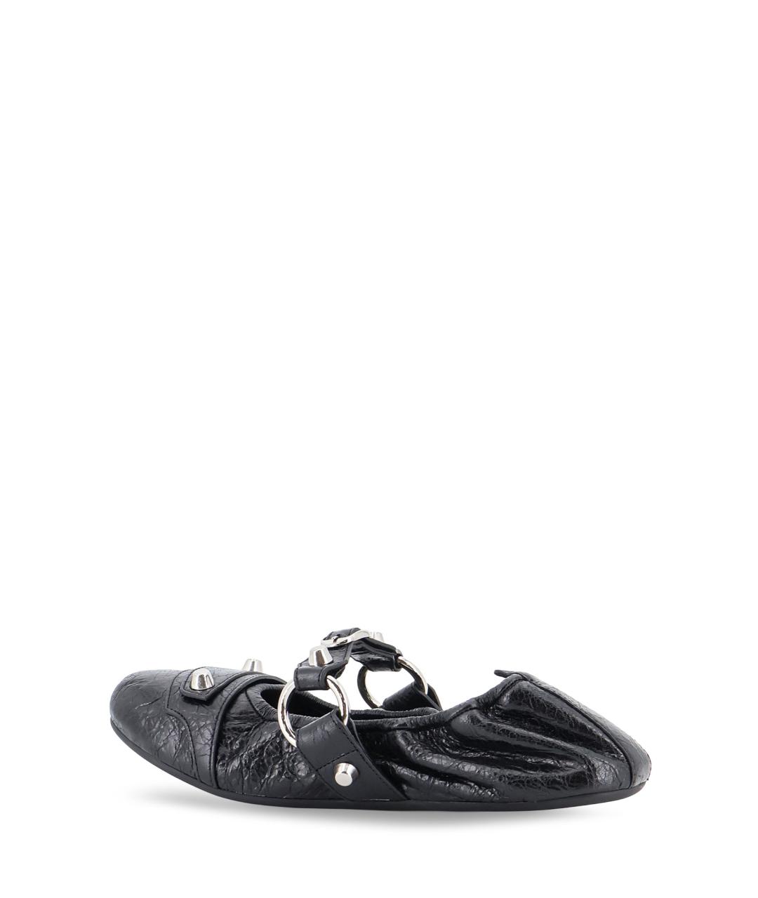 BALENCIAGA Черные кожаные балетки, фото 3