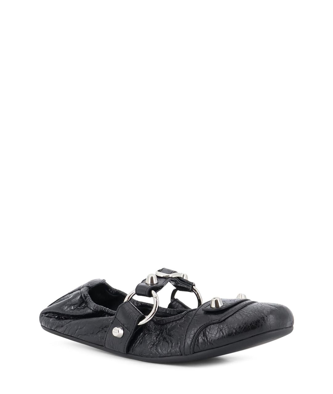 BALENCIAGA Черные кожаные балетки, фото 2