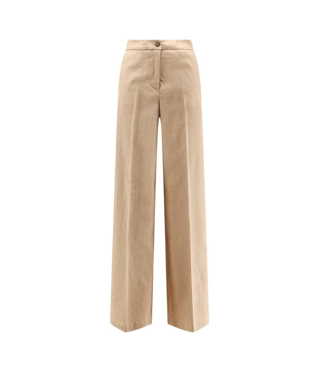 PINKO Бежевые льняные прямые брюки, фото 1