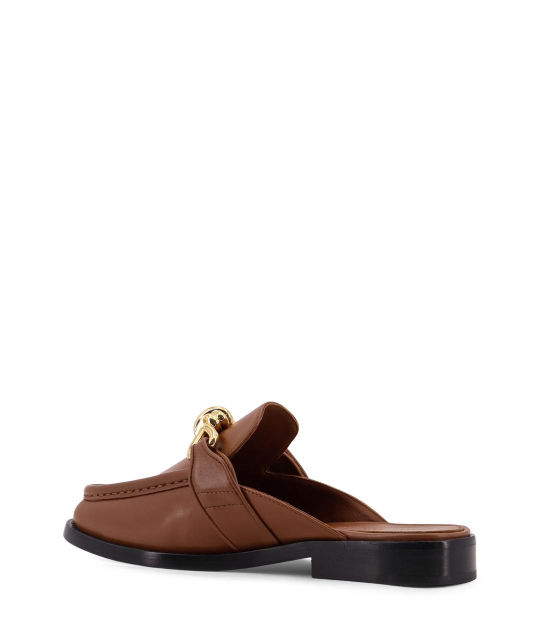 BOTTEGA VENETA Коричневые кожаные мюли, фото 3