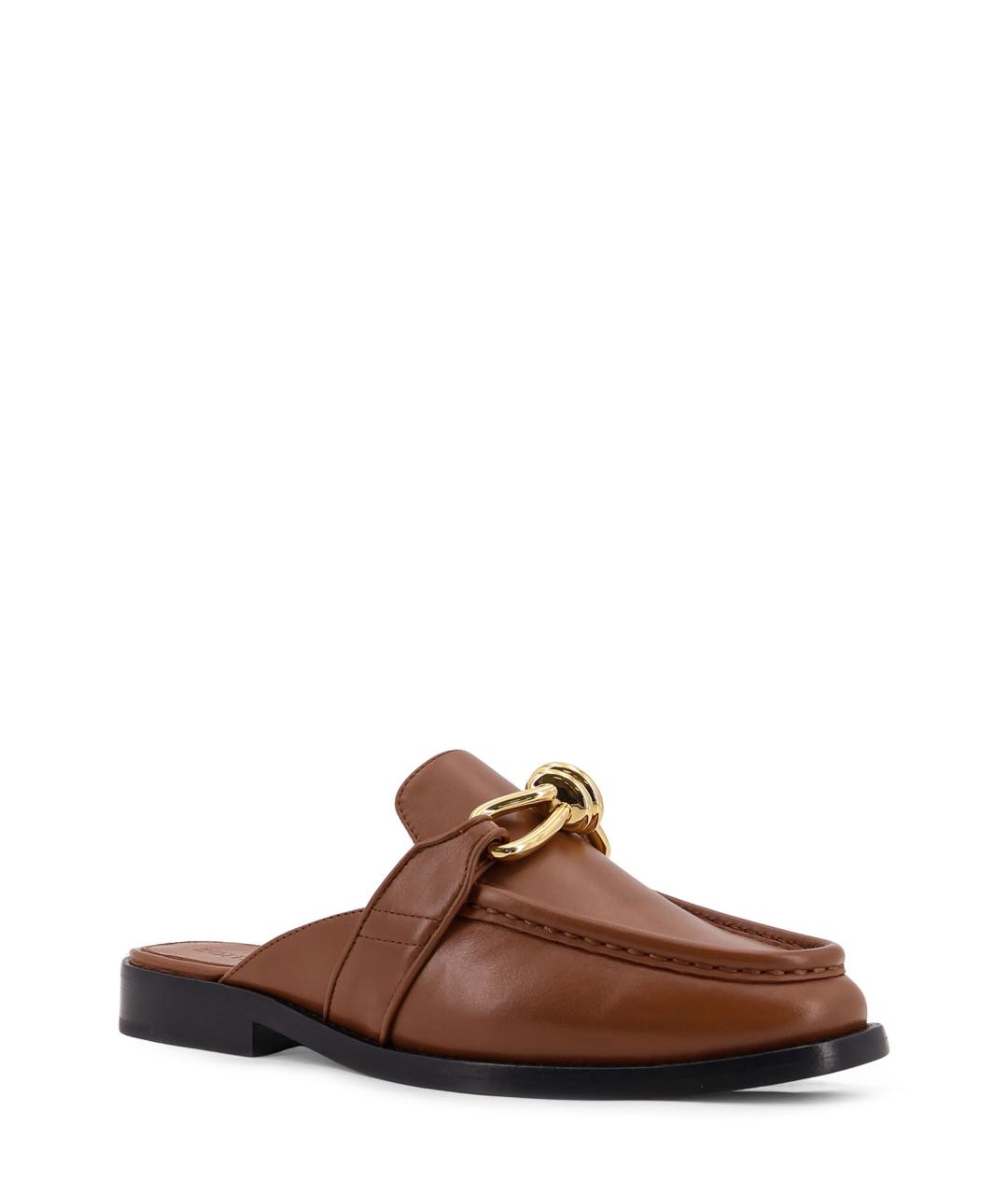 BOTTEGA VENETA Коричневые кожаные мюли, фото 2