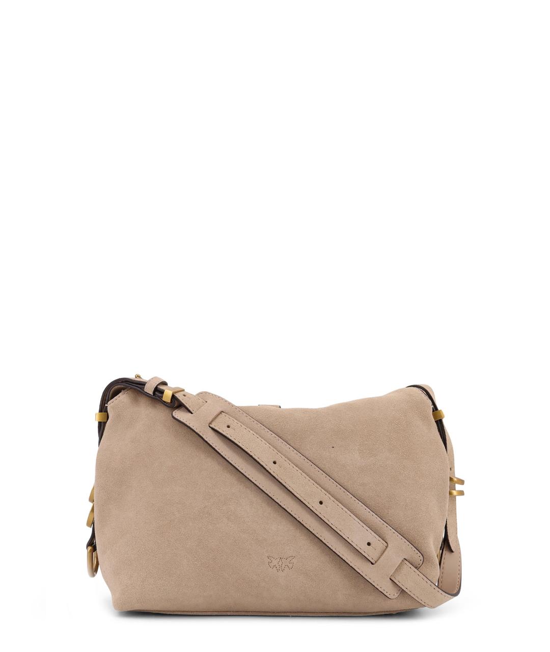 PINKO Бежевая замшевая сумка через плечо, фото 2