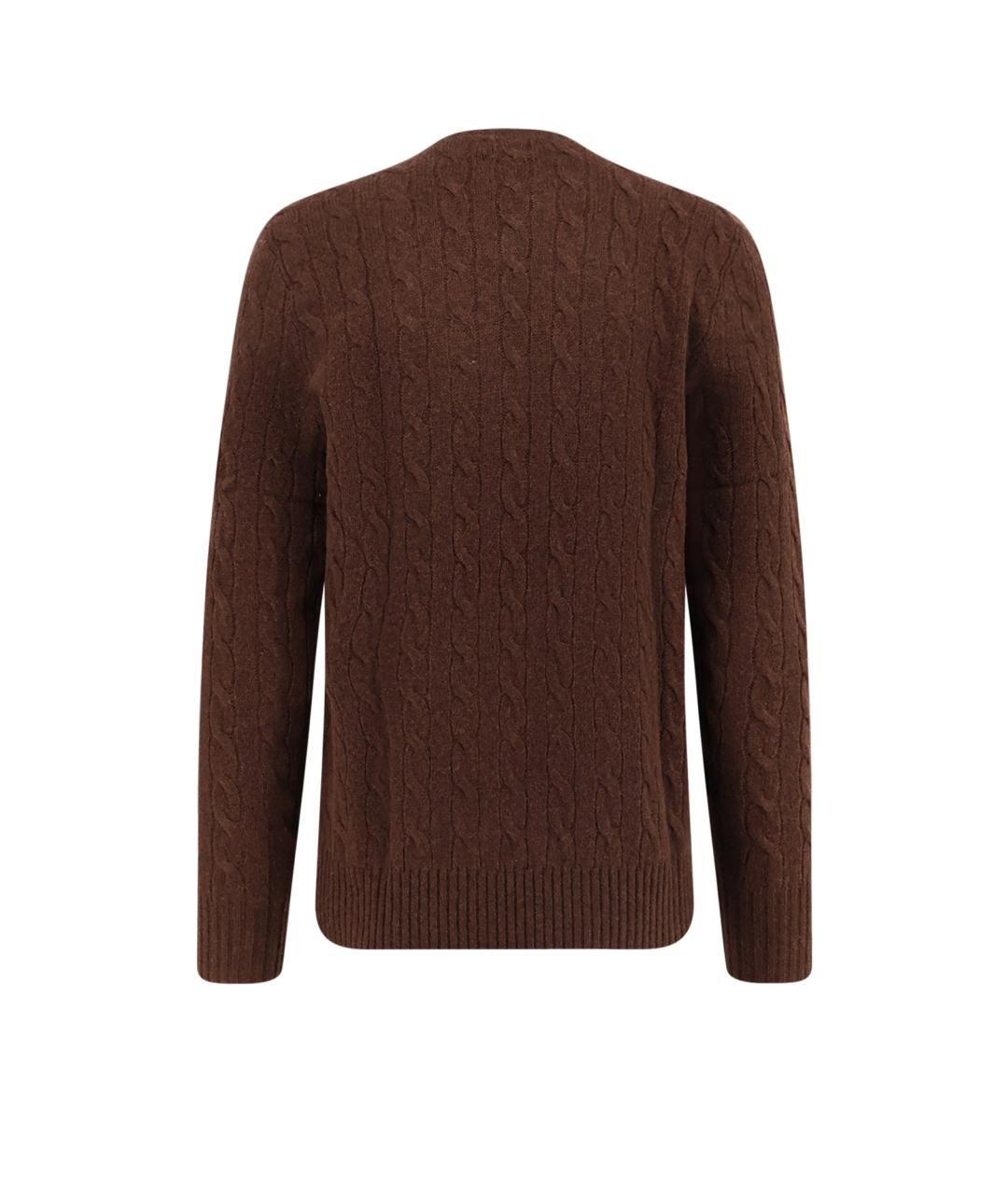 POLO RALPH LAUREN Коричневый шерстяной джемпер / свитер, фото 2