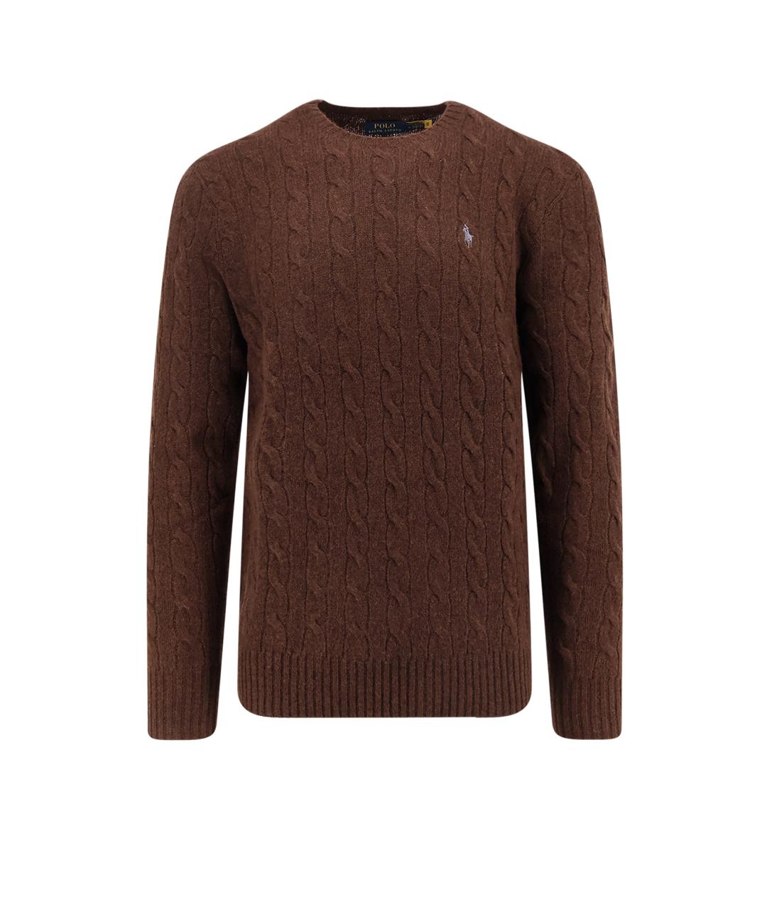 POLO RALPH LAUREN Коричневый шерстяной джемпер / свитер, фото 1
