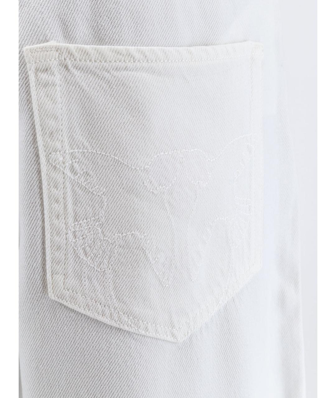 PINKO Белые хлопковые прямые джинсы, фото 3