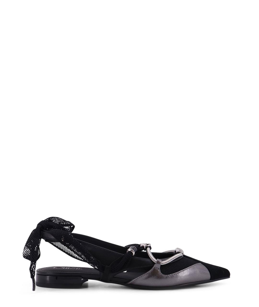 PINKO Черные кожаные балетки, фото 1