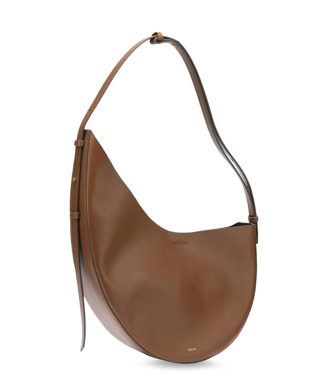 SOEUR Коричневая кожаная сумка через плечо, фото 3
