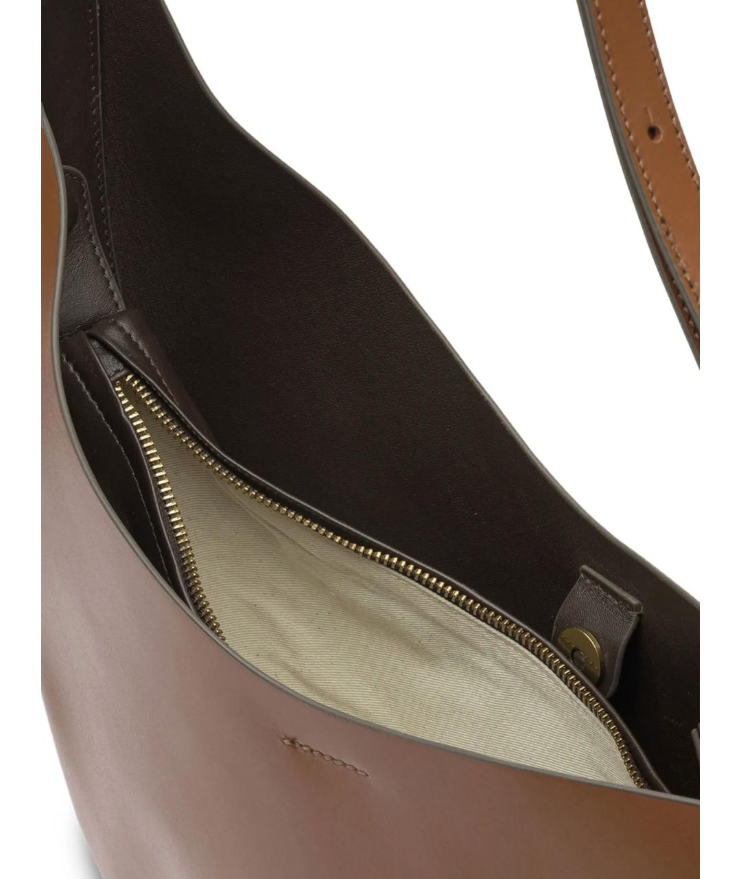 SOEUR Коричневая кожаная сумка через плечо, фото 4