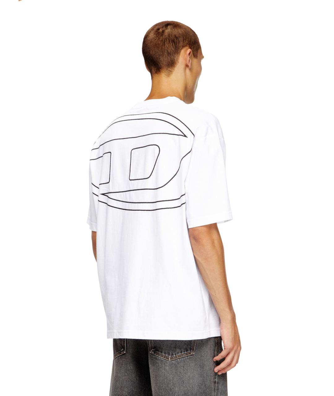 DIESEL Белая хлопковая футболка, фото 2
