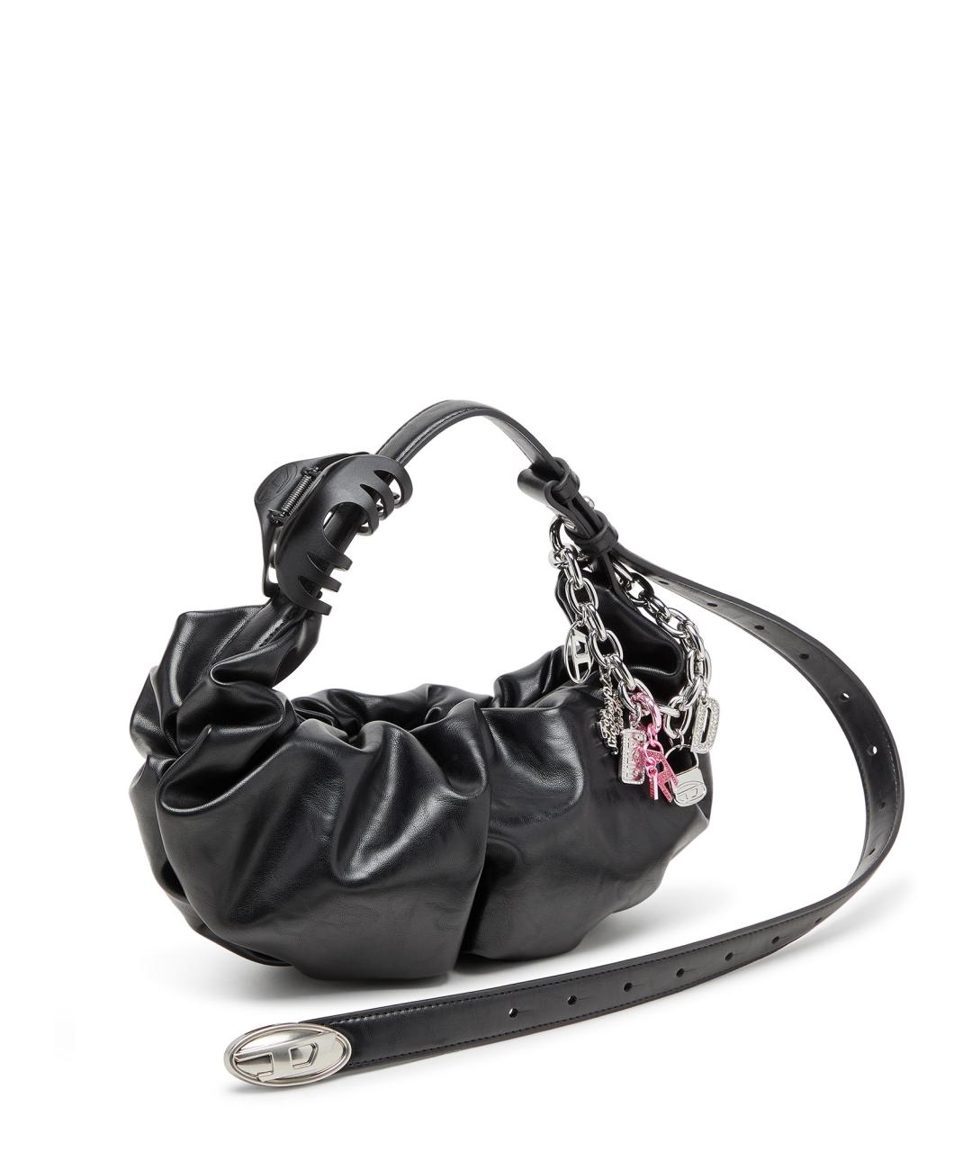 DIESEL Черная сумка через плечо из искусственной кожи, фото 3