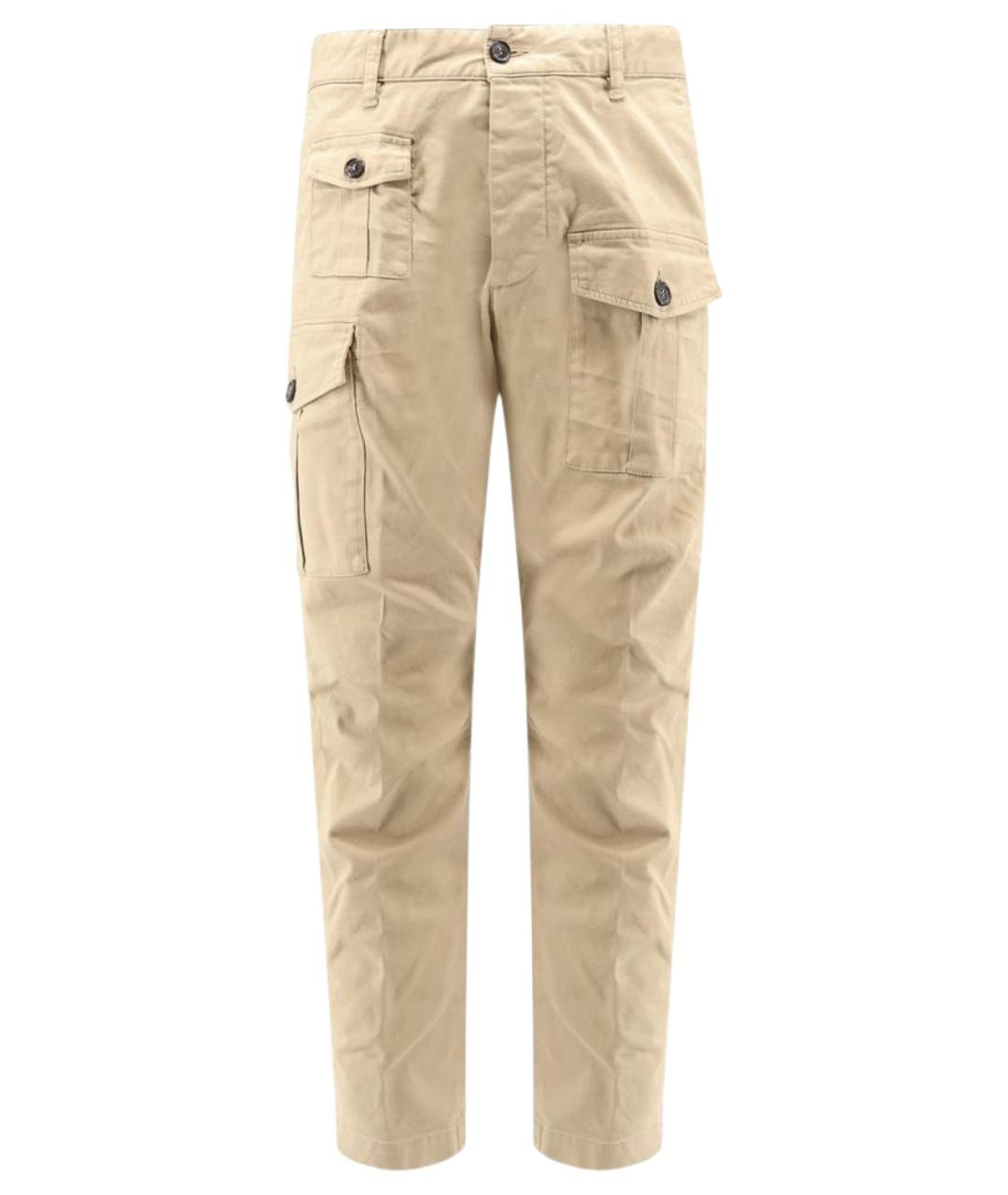 DSQUARED2 Бежевые хлопковые повседневные брюки, фото 1